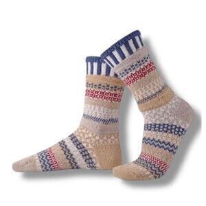 Solmate Socks Bateau Mouche Crew Socks Medium Multi Color Mismatched Gift USA